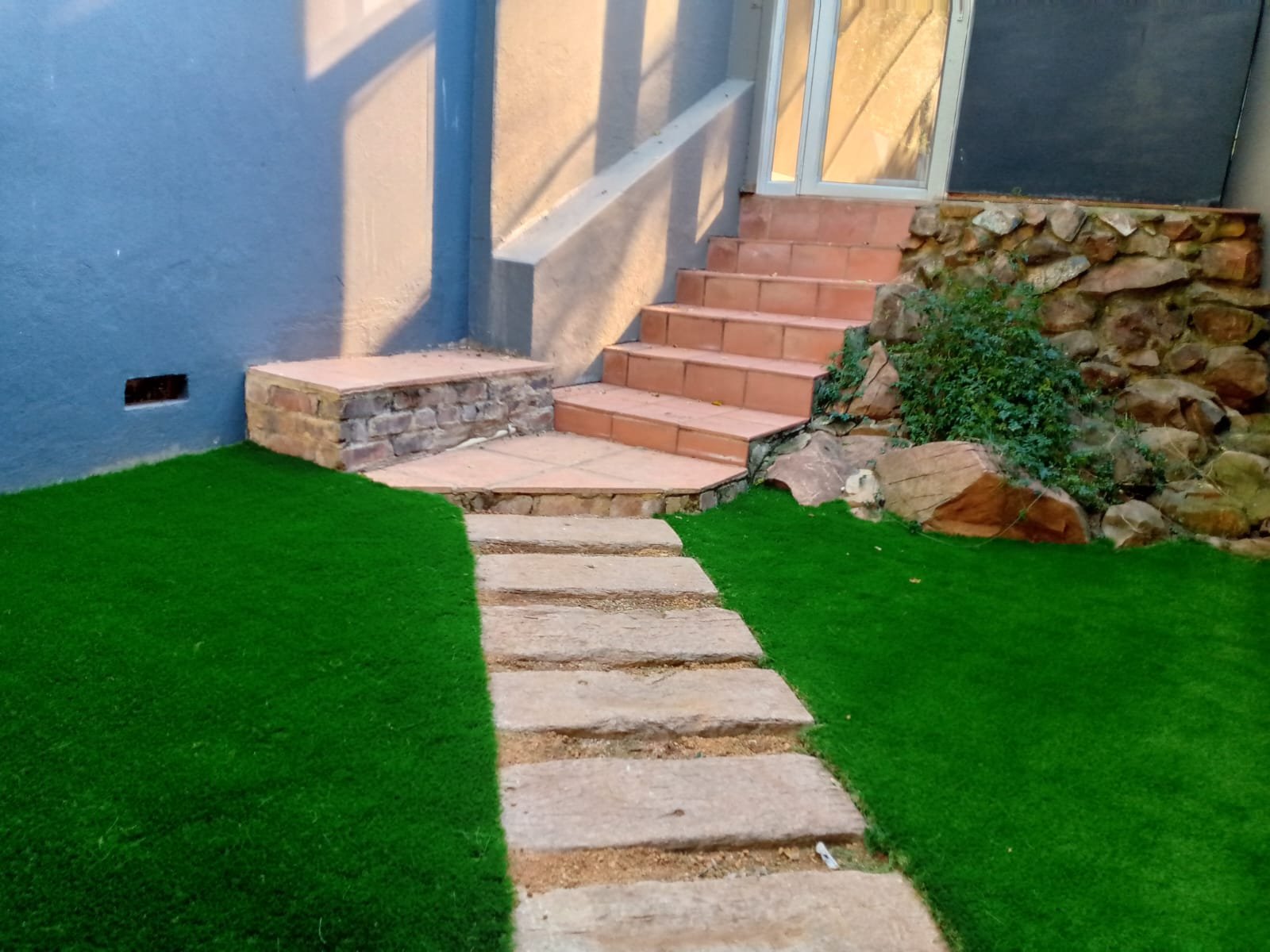 Artificial grass front garden